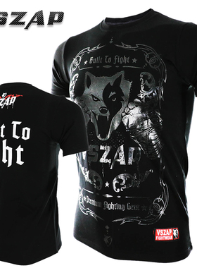 VSZAP BUILT 2 FIGHT拳头短袖搏击健身T恤MMA格斗运动泰拳击男夏