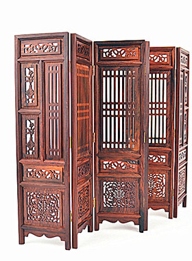红木工艺品小屏风摆件微缩家具