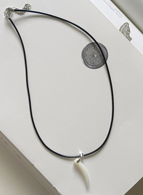 「福利款」老鱼骨吊坠皮绳项链男女可串黄金玉佩吊坠项链挂绳皮绳