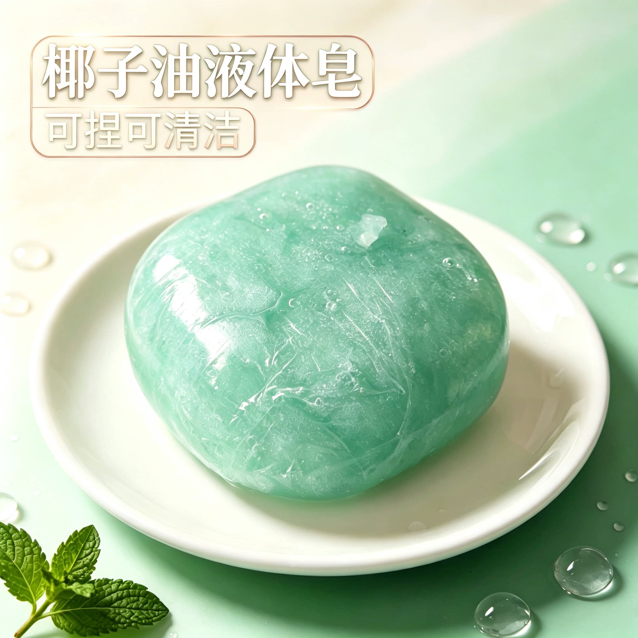 彩色椰子油液体皂团解压捏捏材料