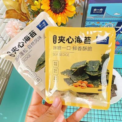 水一方海苔夹心脆芝麻巴旦木即食