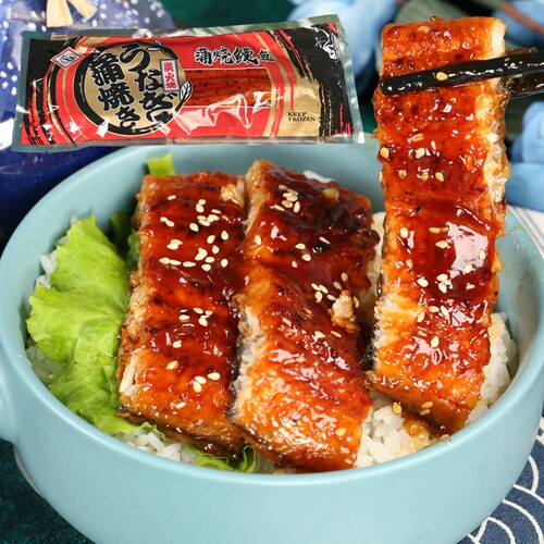 雯潮日式蒲烧鳗鱼鲜活即食寿司材料食材网红烤鳗鱼饭加热海鲜料理 - 封面