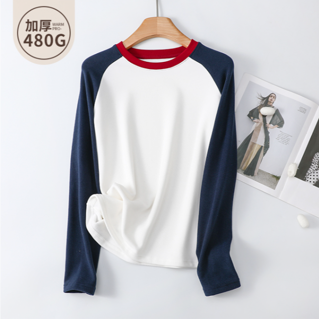 【限量版棉花糖小版】480g加厚德绒撞色插肩袖卫衣 一件过冬保暖