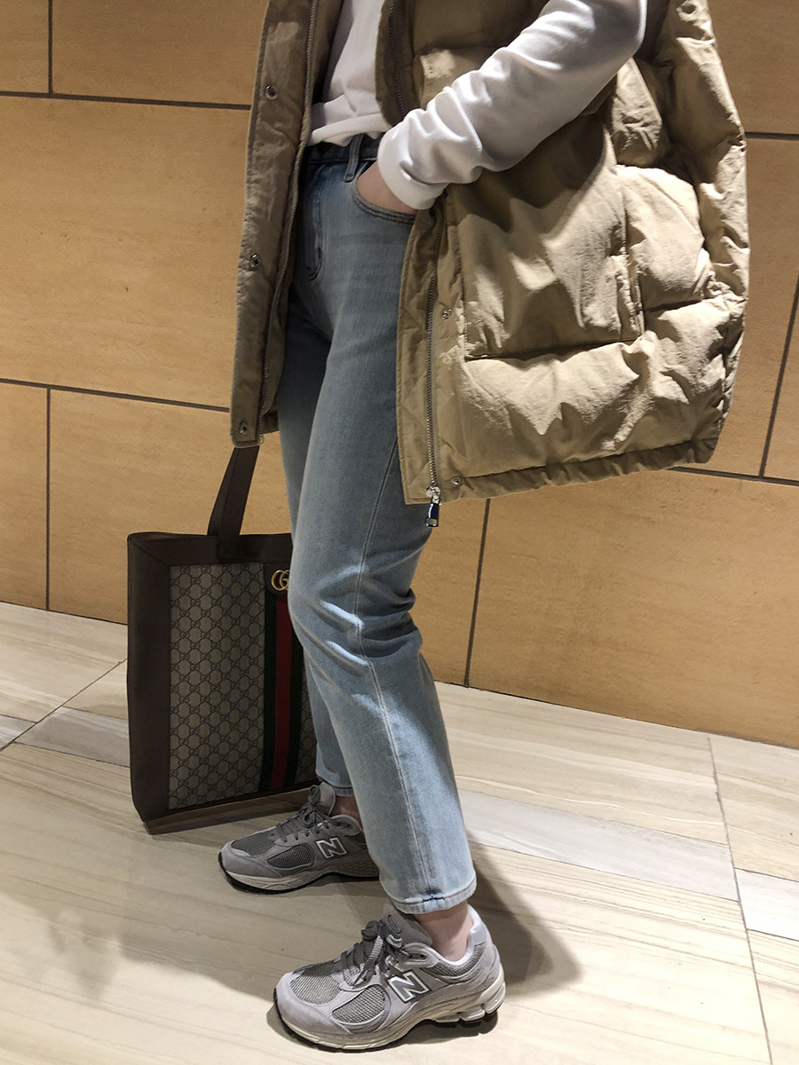 代嘉儿直筒9分裤加绒牛仔