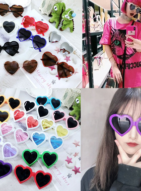 爱心桃心墨镜心形情侣防晒太阳镜