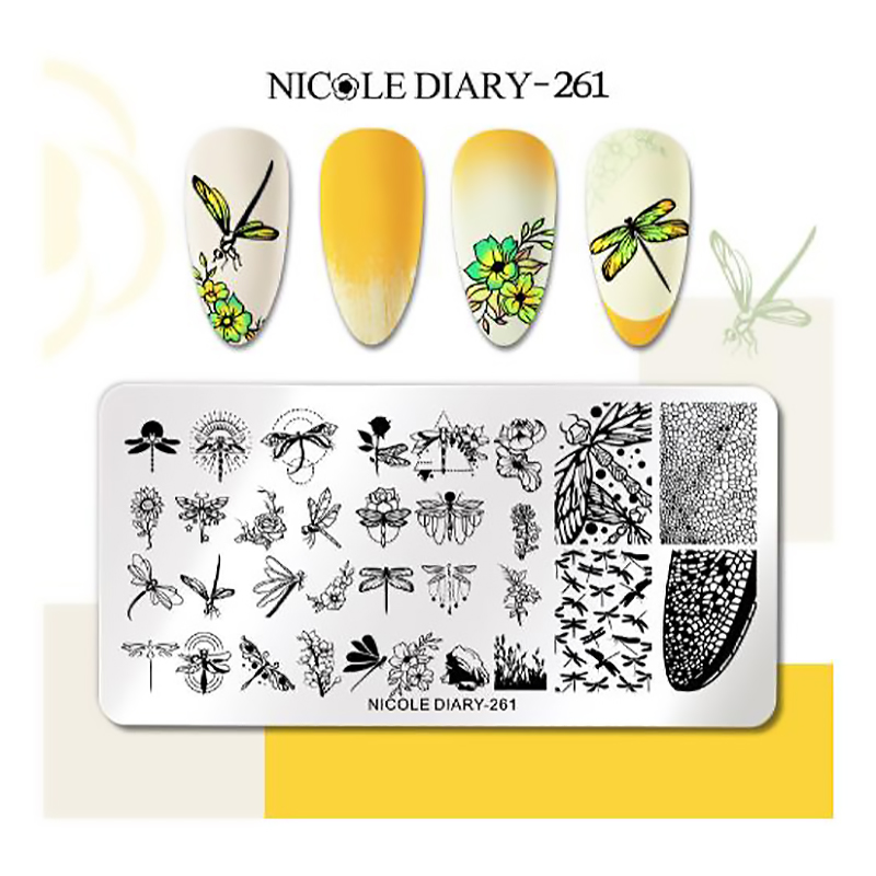 【油姐】NICOLE DIARY 261-280 印花板 美甲DIY彩绘模板 转印工具