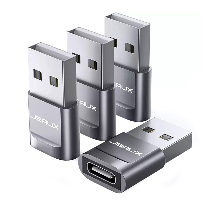 出老外USB2.0 type-c母座转USB公转接头公铝合金外壳充电转换插头 电子元器件市场 转接头 原图主图