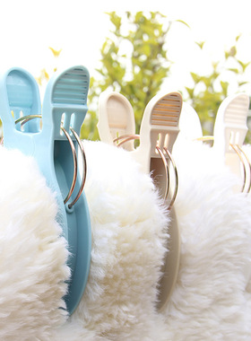 日本KM棉被夹子强力晾衣夹防风夹子塑料夹子4个装超晾衣专用夹