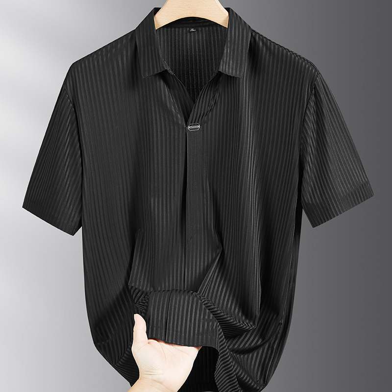 其它夏季男士弹力套头冰丝衬衫