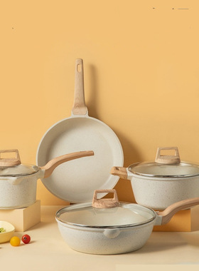 平底锅cooking pot 3set frying pan soup non stick tool pot