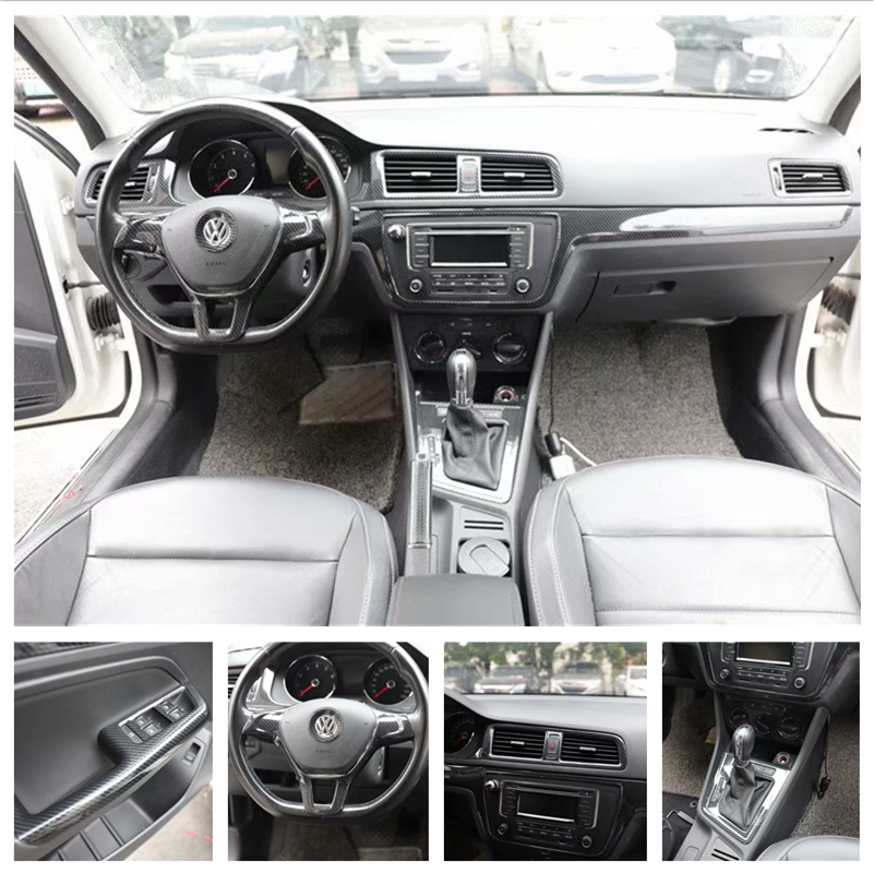 15-17款朗逸碳纤维内饰贴 改装桃木内饰贴 中控排挡方向盘电动窗