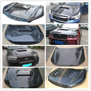 适用于斯巴鲁森林人改装 专用碳纤维开孔机盖引擎盖发动机盖包围件