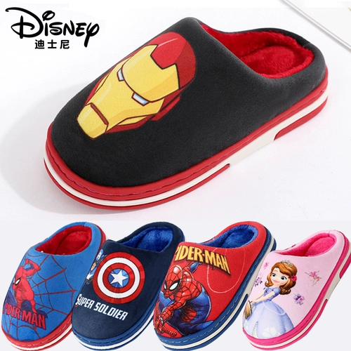 Дисней, детские удерживающие тепло демисезонные тапочки для мальчиков на платформе, 2 лет