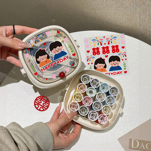 结婚陪嫁套装针线盒新娘女方出嫁家用实用针线包婚庆用品卡通可爱