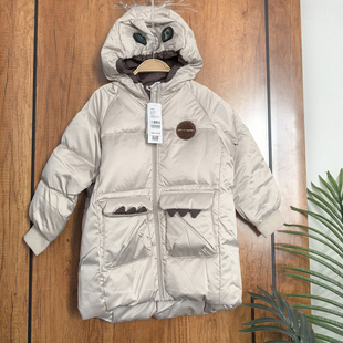 乐家男童中长款羽绒服冬季柔软加厚上衣童装清仓特卖