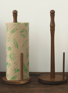 枝悟 中古风实木厨房纸巾架 文艺家居相思木卷纸架保鲜膜架免打孔