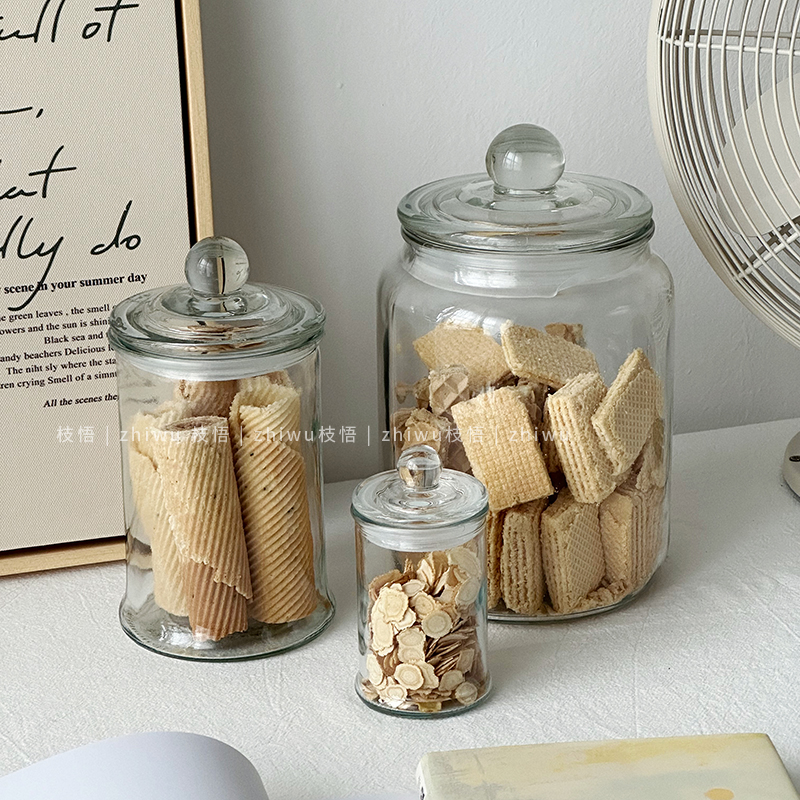 玻璃密封储存罐复古饼干咖啡杂粮