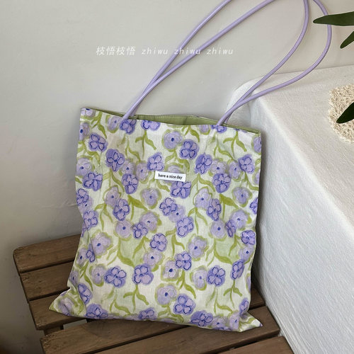 紫色鸢尾花单肩包南法松弛感包包