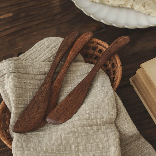 质感木器复古楠木黄油刀果酱刀