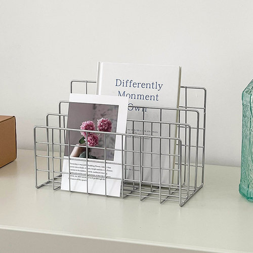枝悟 铁艺桌面置物架 ins金属简易整理架 多功能杂志收纳架书立架