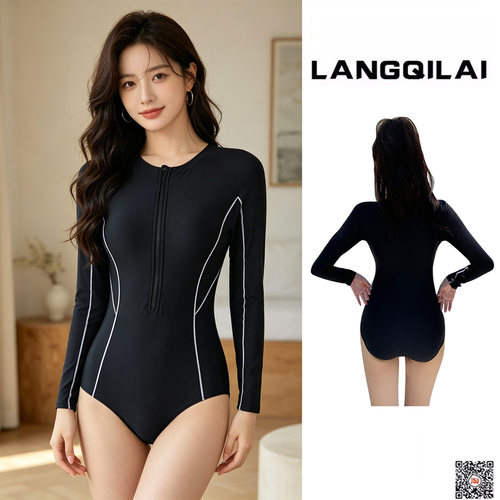 韩国潜水服女连体显瘦防晒游泳衣