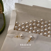 不要问 人气施家珍珠耳钉ins博主Fever同款 大灯泡正圆强光纯银