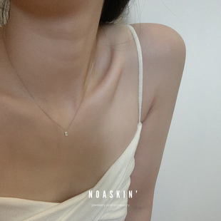 不要问 925纯银镀金百搭迷你吊坠简约项链女小众X 经典 一粒钻