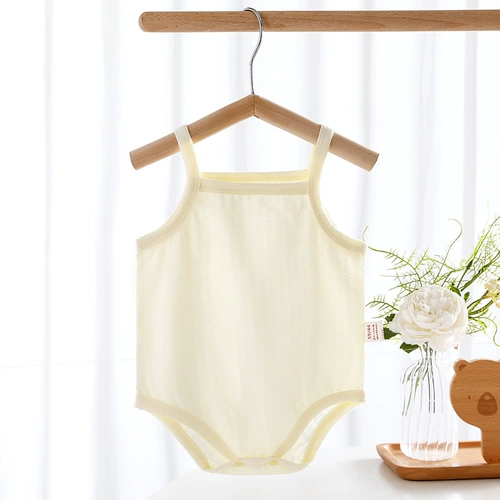 Детское летнее тонкое дышащее боди без рукавов для новорожденных, эффект подтяжки