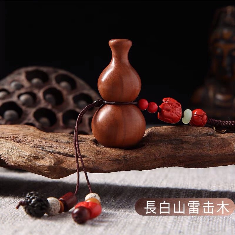 天然雷击木葫芦枣木手工把件护挂脖汽车身挂件吊坠吊饰文玩