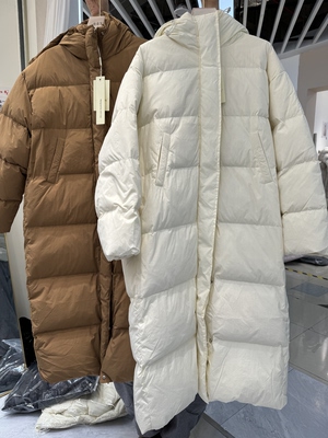 2026新款韩版连帽抗寒羽绒服女加厚加长大被子四口袋外套加大码