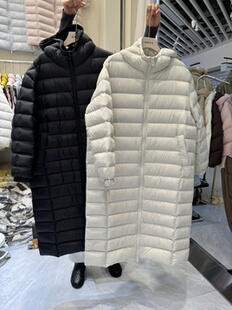 2026加长款连帽排骨款羽绒服外套长款直筒轻厚外套女装宽松休闲