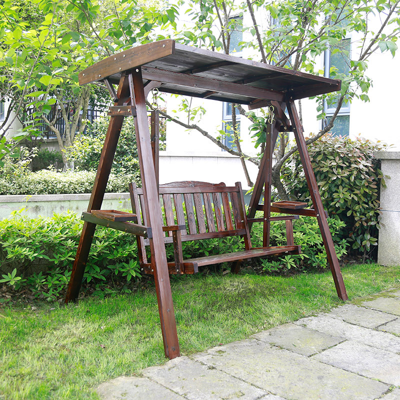 防腐木户外秋千摇椅庭院实木阳台吊椅双人荡秋千摇篮室内室外家用