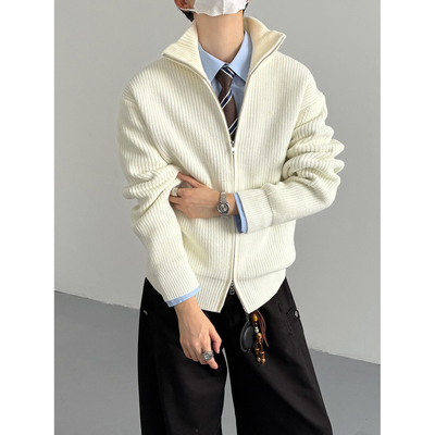 韩版时髦cleanfit老钱风毛衣开衫