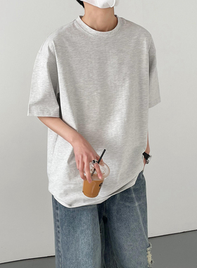 S/FACE春夏新韩版cityboy简约圆领300g纯色短袖t恤男士纯棉打底衫