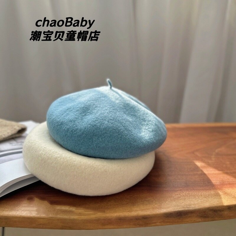 女童洋气小香风羊毛贝雷帽