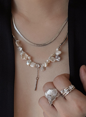 巴洛克花瓣项链原创设计镀18K金