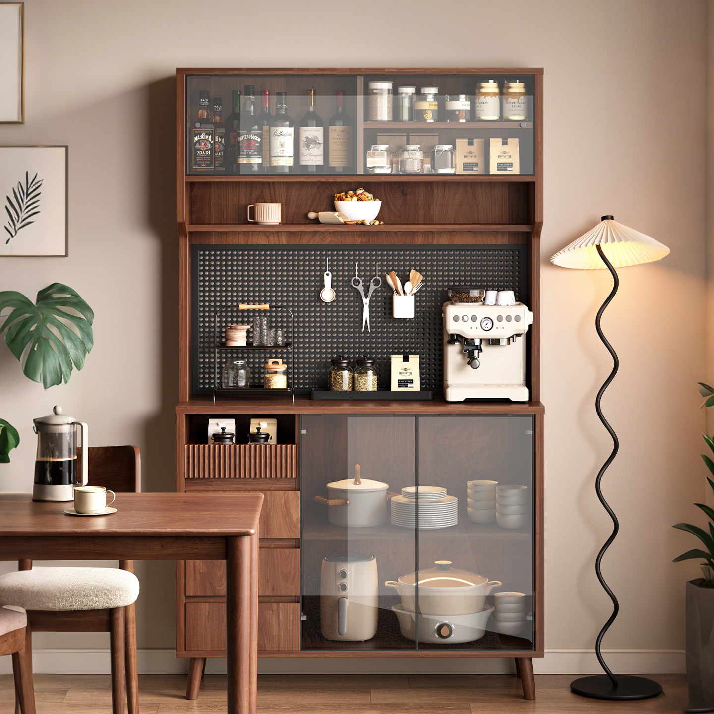 餐边柜一体靠墙储物收纳柜现代简约咖啡柜边柜茶水柜厨房置物柜子