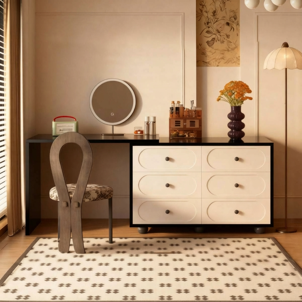 2025新款卧室梳妆台斗柜一体