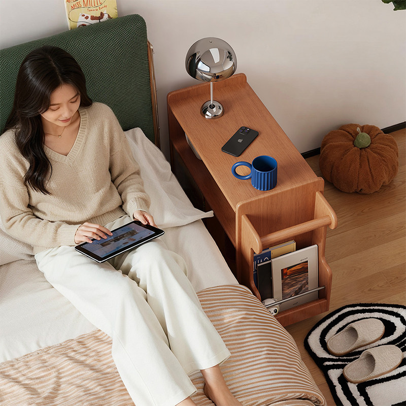 实木床头柜替代品可移动小户型卧室床边边几家用轻奢高级感储物柜