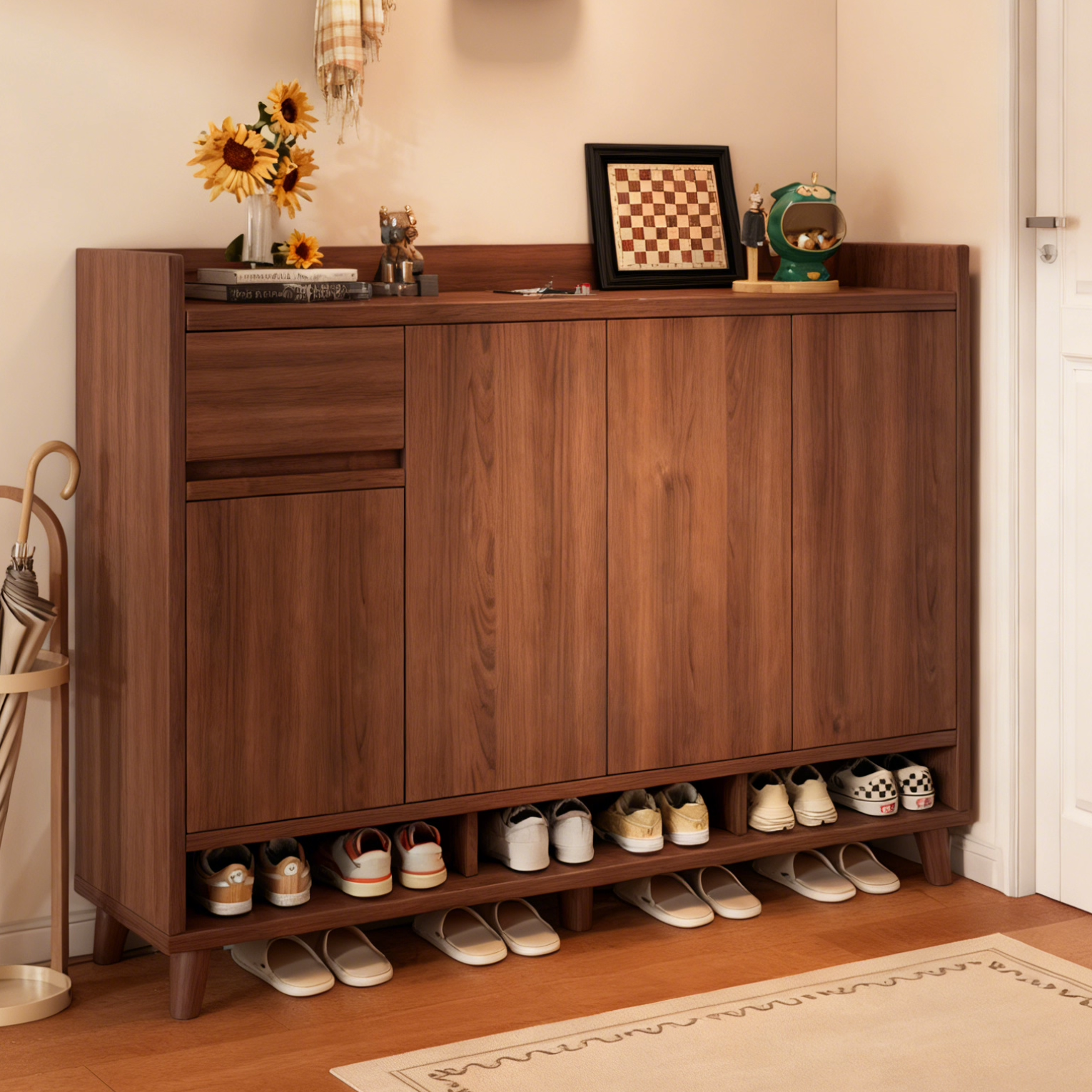 实木鞋柜家用门口2026新款入户玄关一体柜室内收纳储物柜楼道鞋架,住宅家具,鞋柜,淘宝优惠券,粉丝福利购,淘宝优惠卷