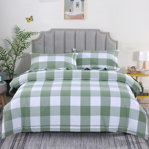 高端床单纯棉格子加厚粗布