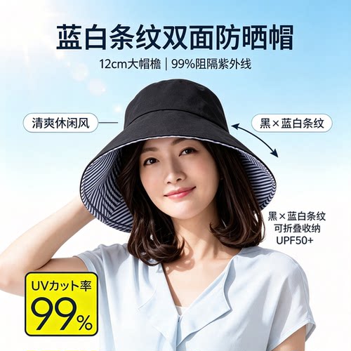 7款可选！日本UVCUT遮阳帽一顶帽子两种外观 切换不同穿搭风格
