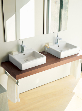 德国Duravit杜拉维特维拉系列脸盆045250 台上盆陶瓷方形时尚白色