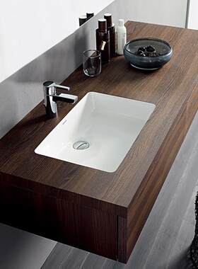 德国杜拉维特脸盆维拉白色方形台下盆 033048陶瓷时尚525MM面盆