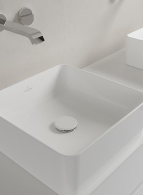 德国唯宝方形台上盆艺术碗盆陶瓷盆4A213801进口白色380新款时尚