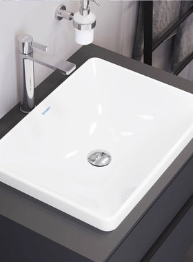 德国杜拉维特原装新款台上方形半嵌陶瓷面盆台盆035860嵌入式脸盆