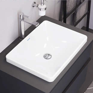 德国杜拉维特原装新款台上方形半嵌陶瓷面盆台盆035860嵌入式脸盆