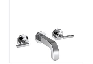 德国品牌原装雅生三孔一字把手墙出面盆龙头39315000入墙暗装全铜