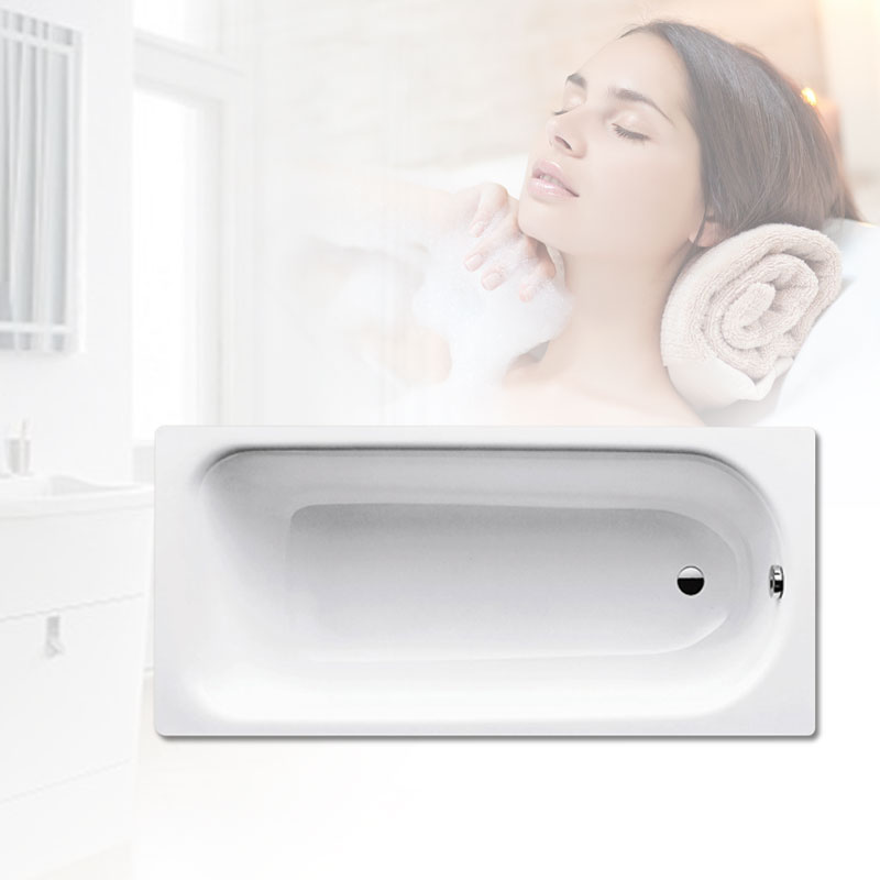 卡德维嵌入钢板搪瓷白色浴缸特价