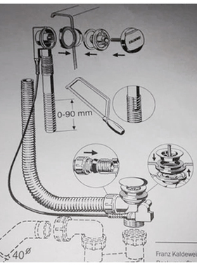 德国原装进口浴缸下水器 4075浴缸下水4078浴缸下水4077